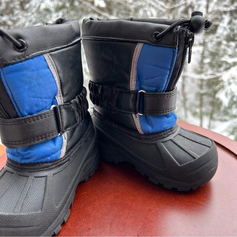 Snow Boots Little Boys Size 6 | Waterproof Winter Boots Black Blue | Koala Kid